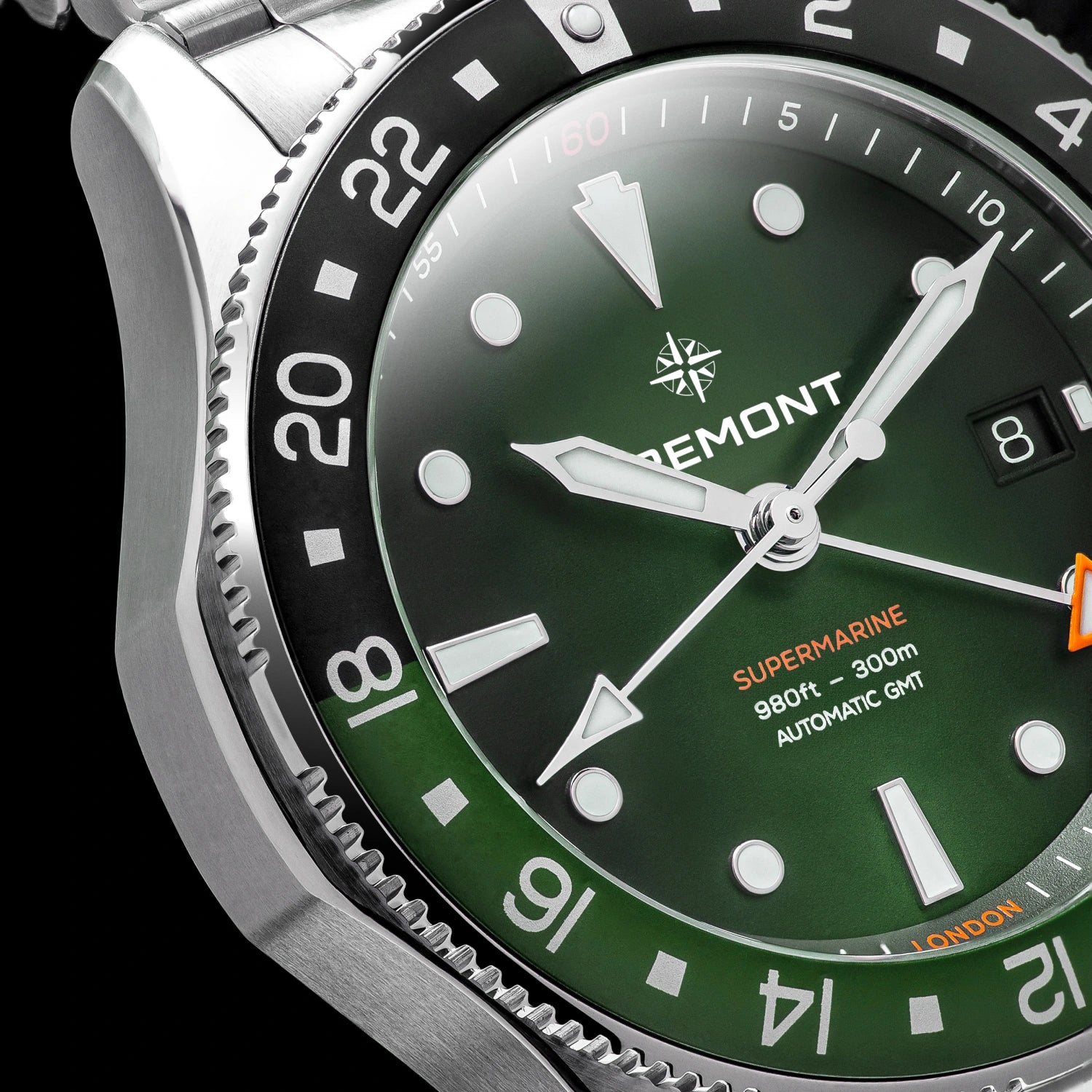 Bremont Watch Company Watches | Mens | Supermarine Supermarine 300M GMT, Tundra Green, Bracelet