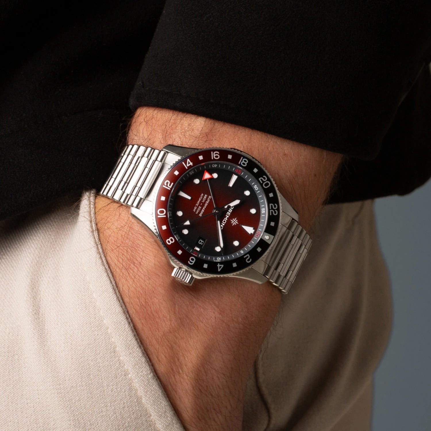 Bremont Watch Company Watches | Mens | Supermarine Supermarine 300M GMT, Ember Red, Bracelet