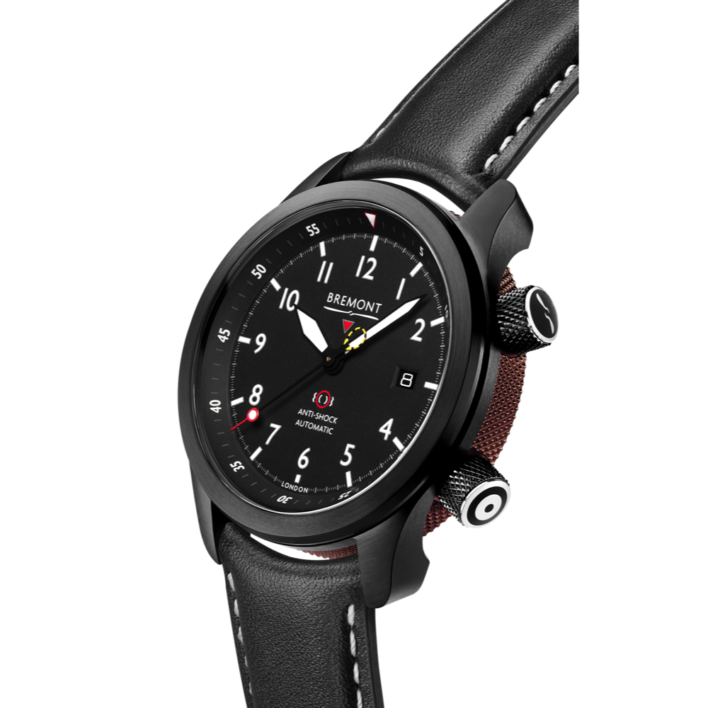 Bremont Watch Company Configurator MBII Custom DLC, Black Dial with Anthracite Barrel & Open Case Back