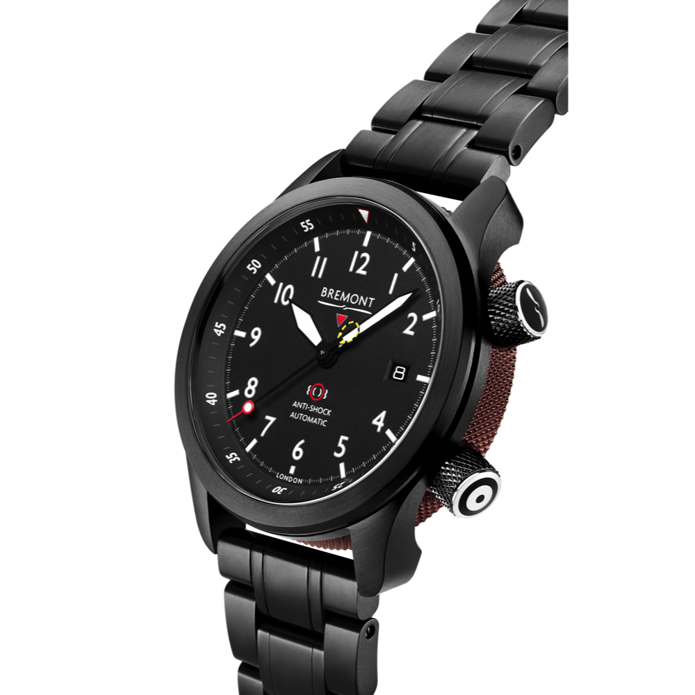 Bremont Watch Company Configurator MBII Custom DLC, Black Dial with Anthracite Barrel & Open Case Back