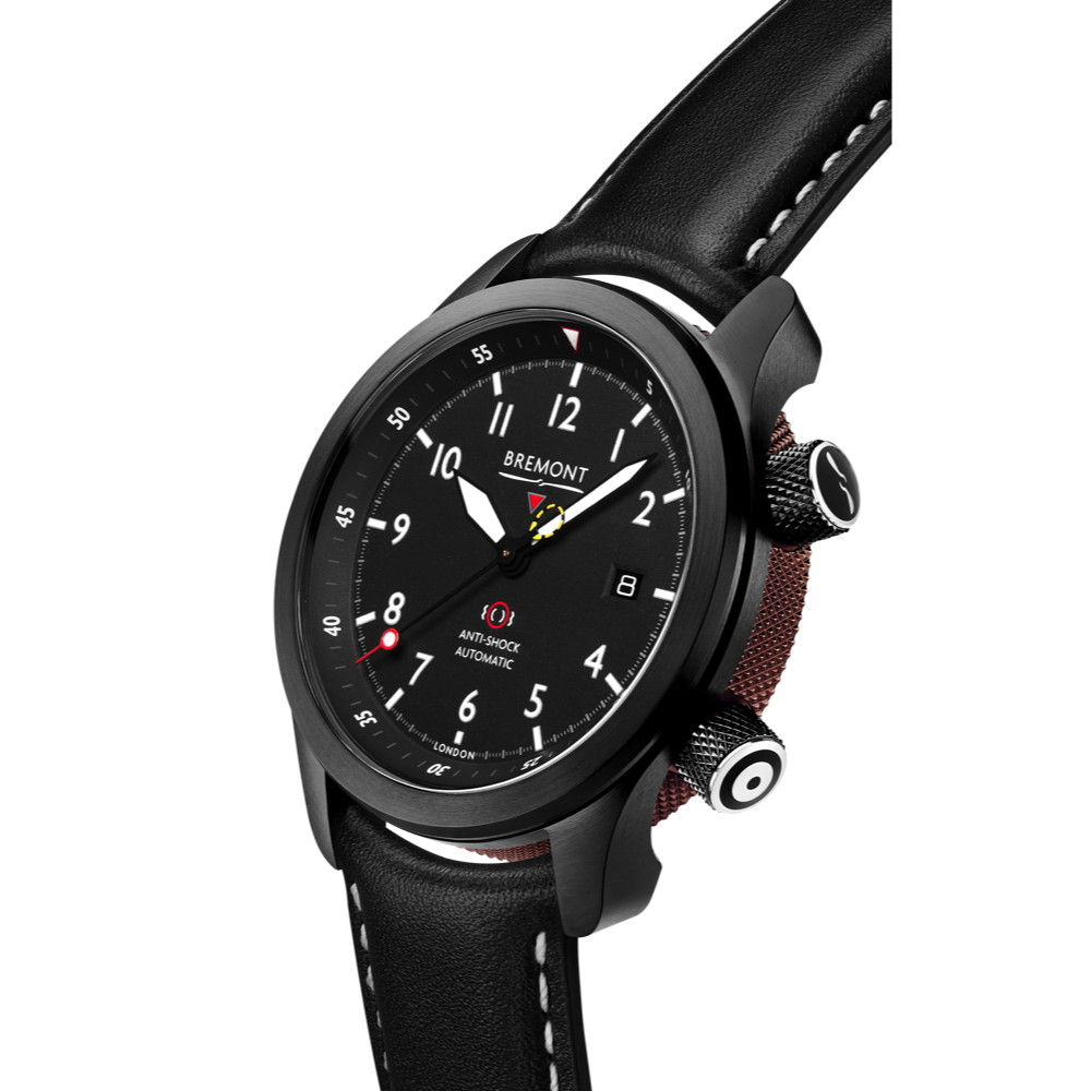 Bremont Watch Company Configurator MBII Custom DLC, Black Dial with Anthracite Barrel & Open Case Back