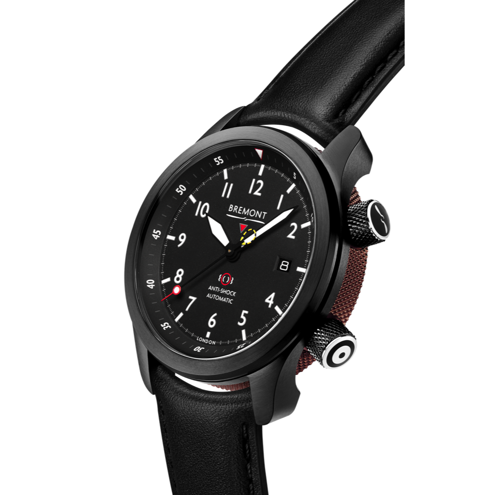 Bremont Watch Company Configurator MBII Custom DLC, Black Dial with Anthracite Barrel & Open Case Back