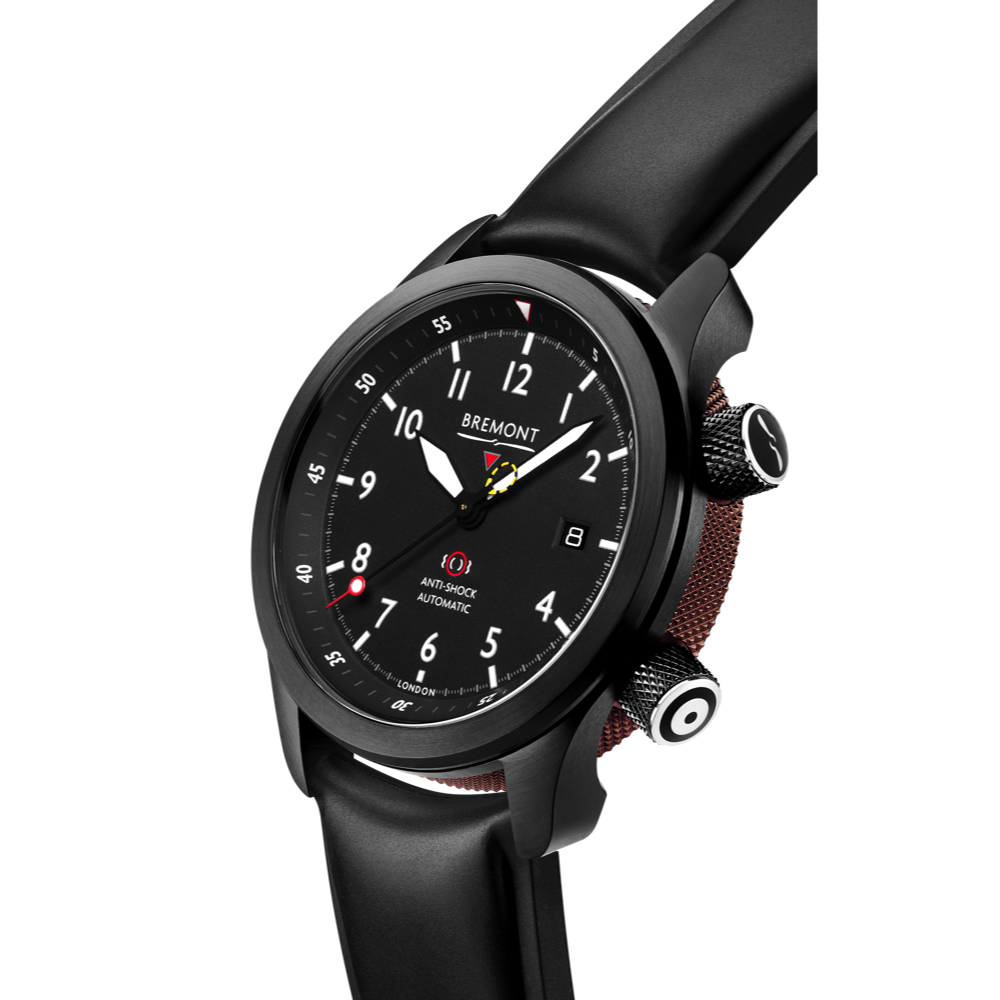 Bremont Watch Company Configurator MBII Custom DLC, Black Dial with Anthracite Barrel & Open Case Back