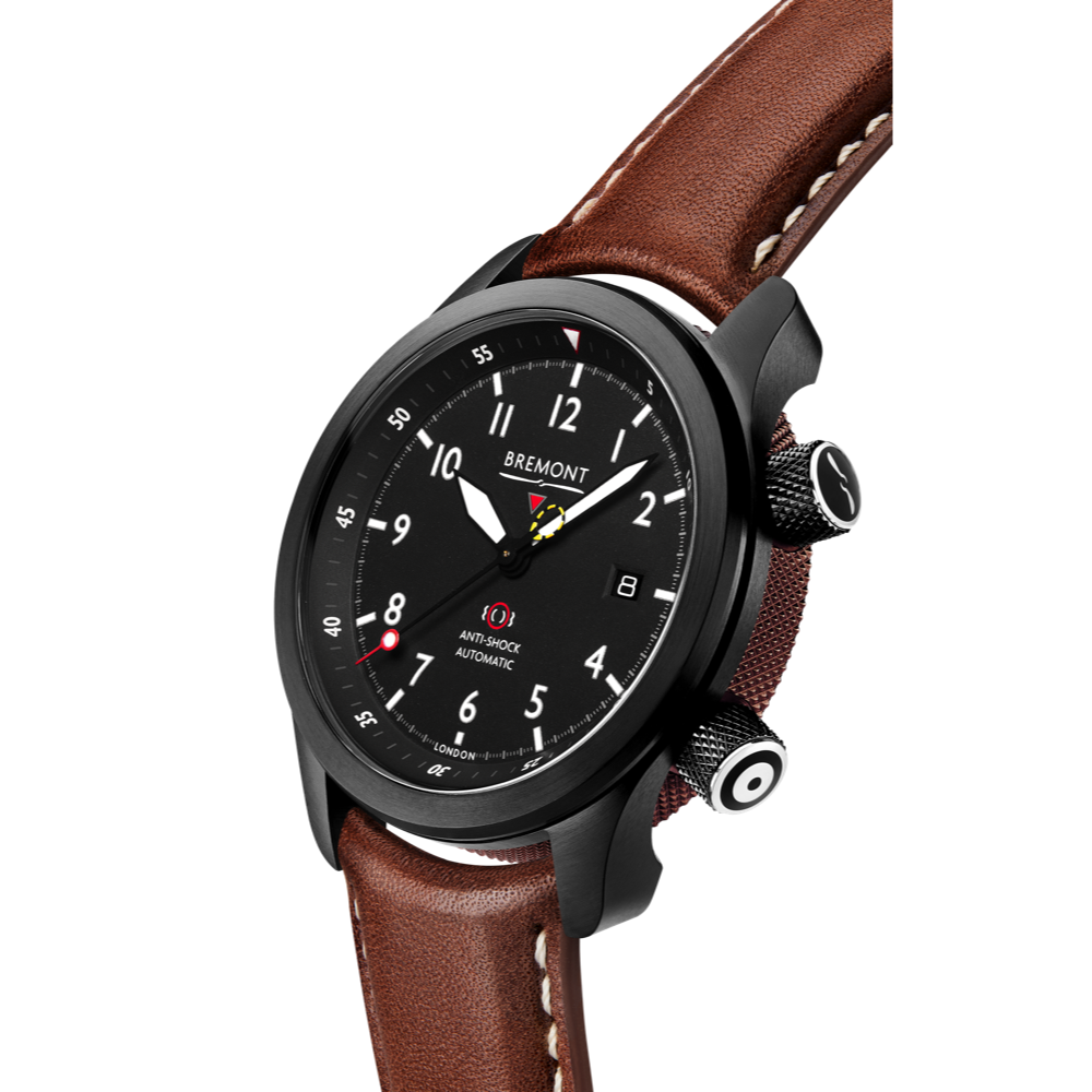 Bremont Watch Company Configurator MBII Custom DLC, Black Dial with Anthracite Barrel & Open Case Back