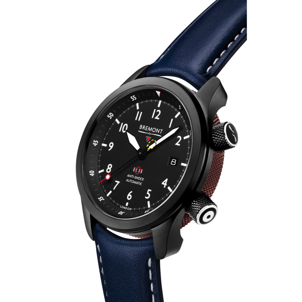 Bremont Watch Company Configurator MBII Custom DLC, Black Dial with Anthracite Barrel & Open Case Back