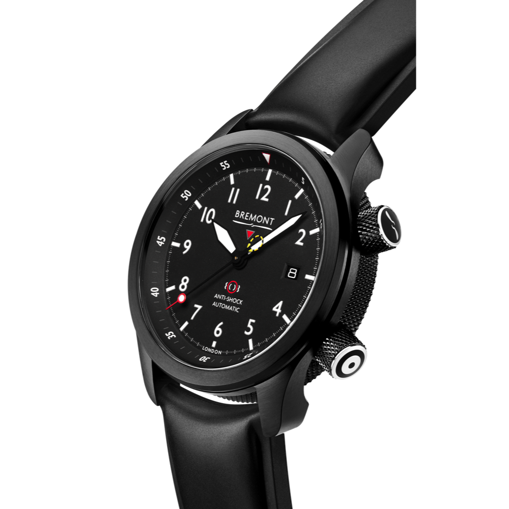 Bremont Watch Company Configurator MBII Custom DLC, Black Dial with Jet Barrel & Closed Case Back