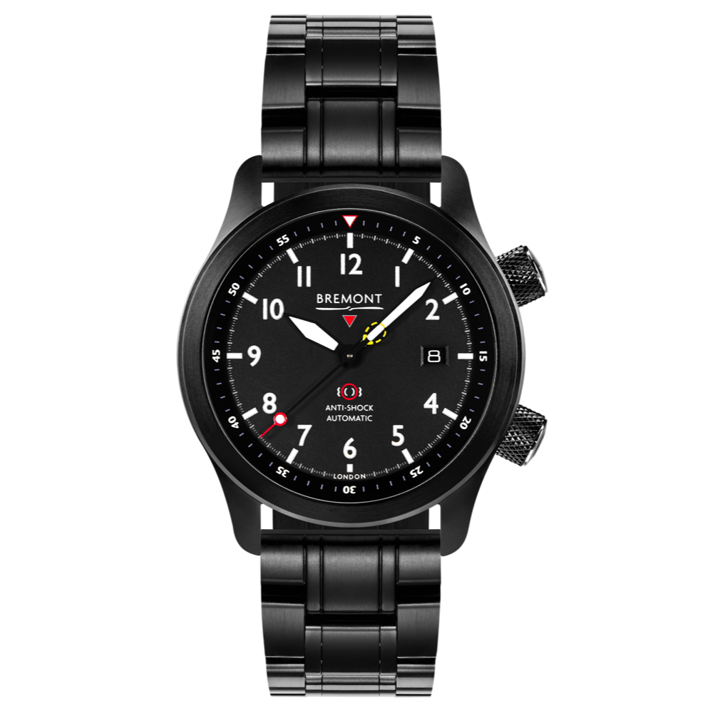 Bremont Watch Company Configurator DLC Strap / Regular / Deployment Clasp MBII Custom DLC, Black Dial with Orange Barrel & Closed Case Back