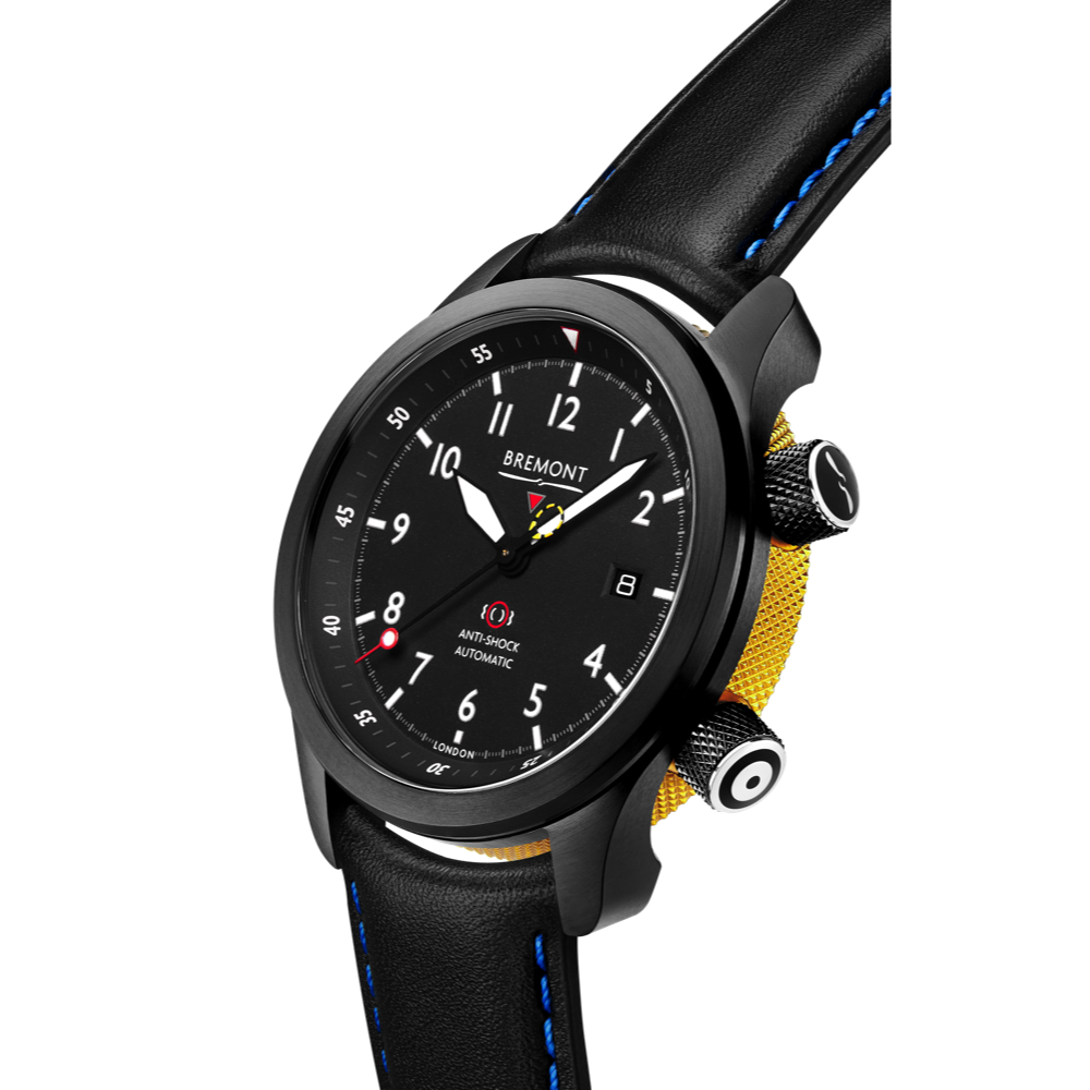 Bremont Watch Company Configurator MBII Custom DLC, Black Dial with Yellow Barrel & Closed Case Back