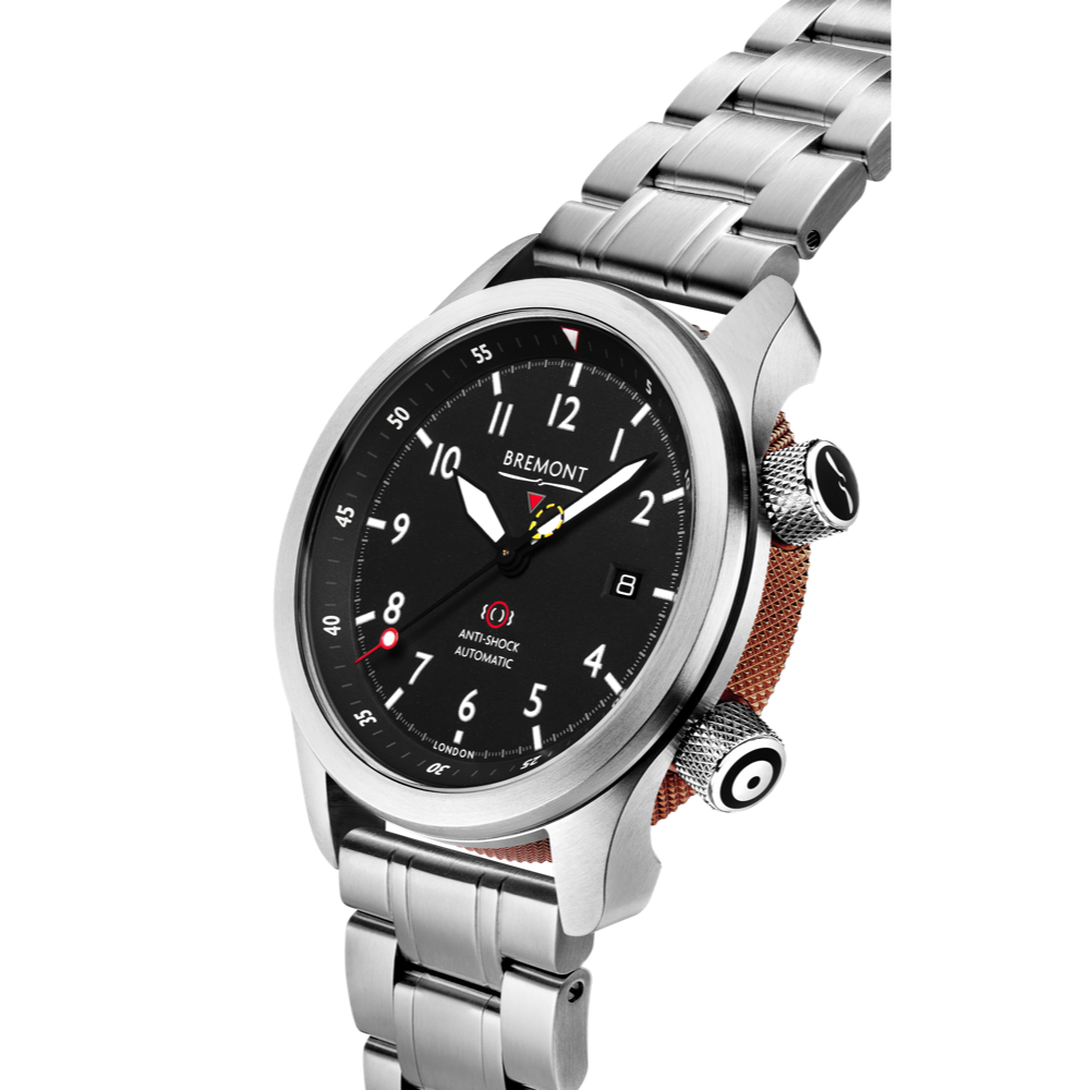 Bremont Watch Company Configurator MBII Custom Stainless Steel, Black Dial with Bronze Barrel & Closed Case Back