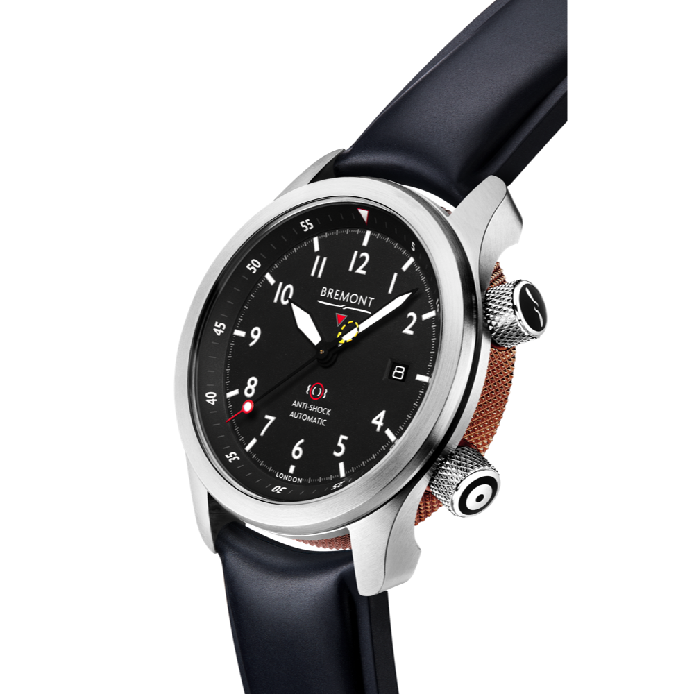 Bremont Watch Company Configurator MBII Custom Stainless Steel, Black Dial with Bronze Barrel & Closed Case Back