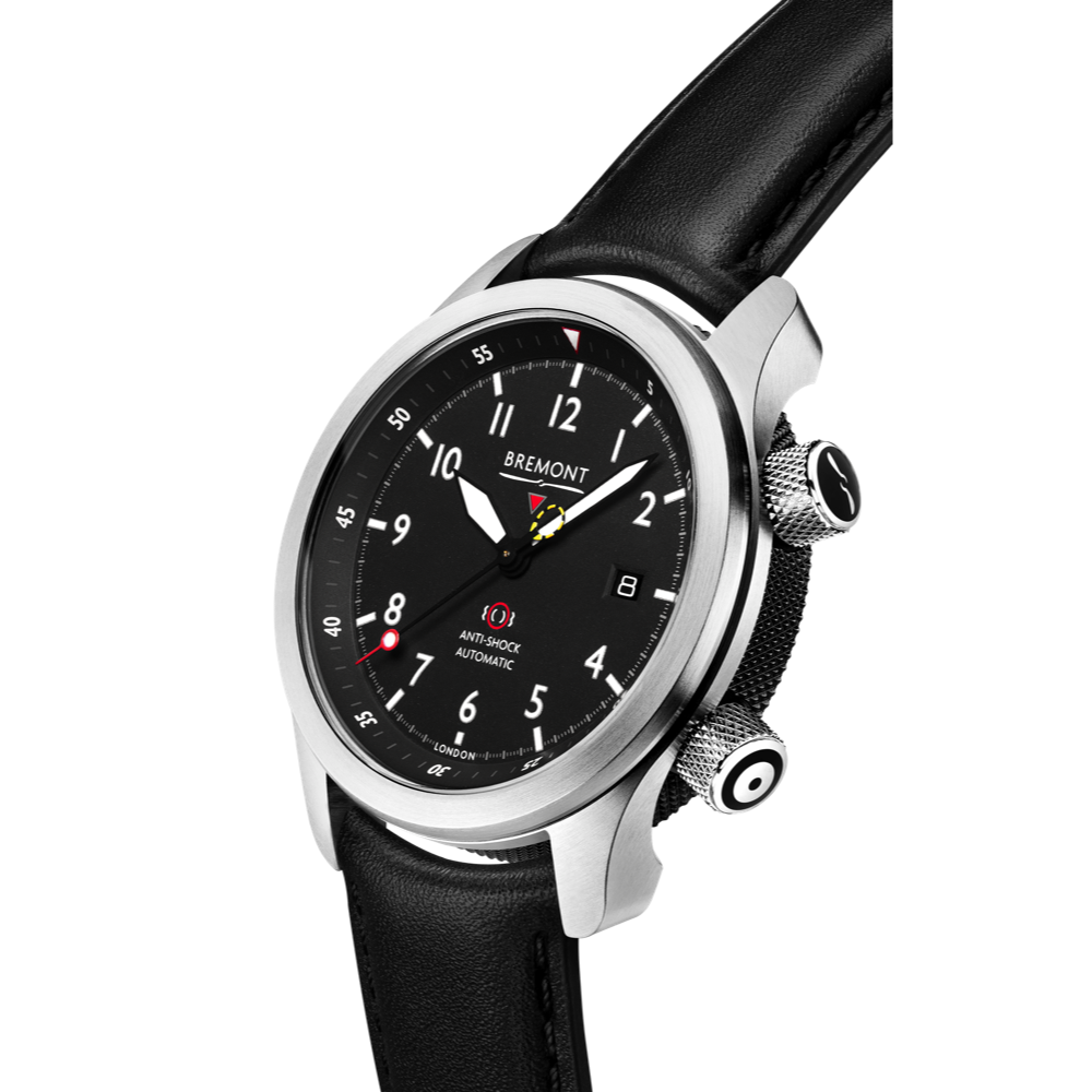 Bremont Watch Company Configurator MBII Custom Stainless Steel, Black Dial with Jet Barrel & Closed Case Back