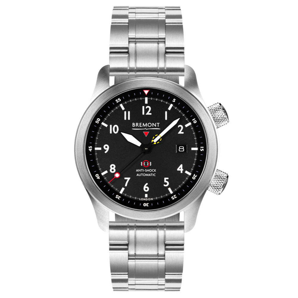 Bremont Watch Company Configurator Stainless Steel / Regular / Deployment Clasp MBII Custom Stainless Steel, Black Dial with Blue Barrel & Open Case Back