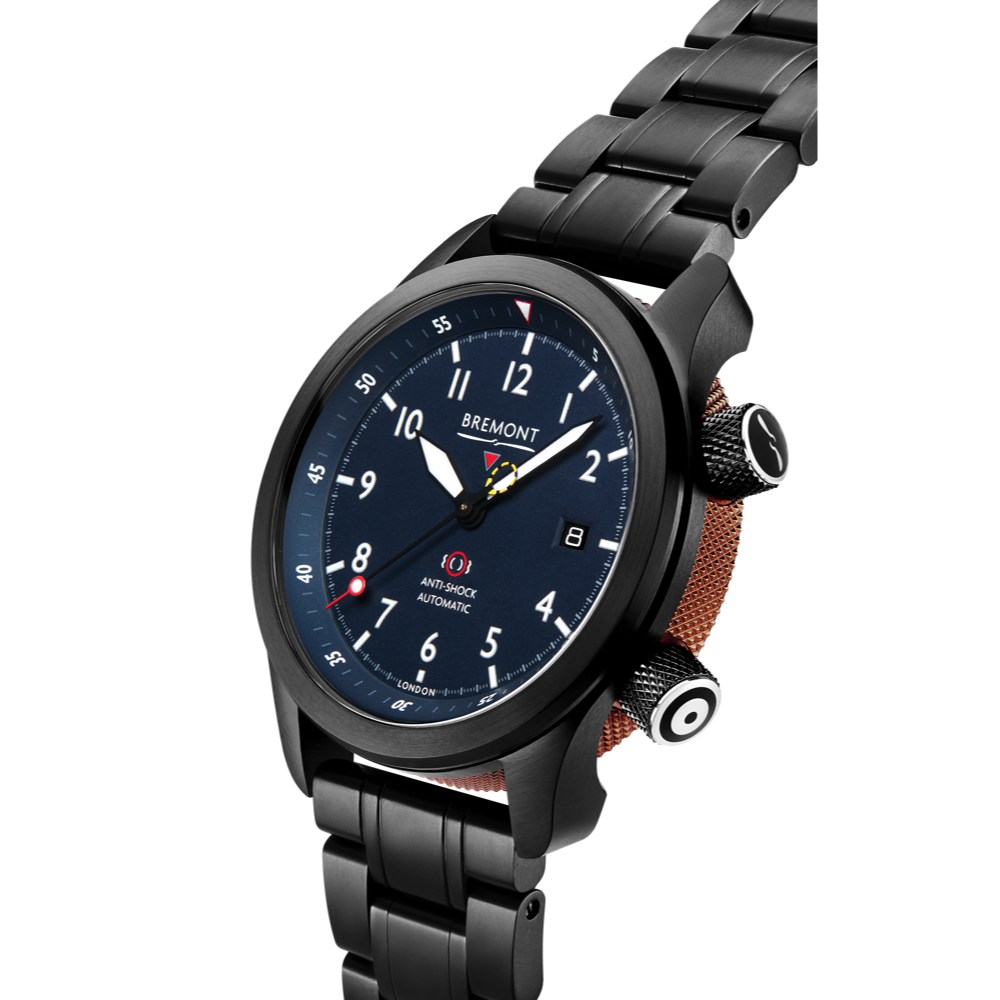 Bremont Watch Company Configurator MBII Custom DLC, Blue Dial with Bronze Barrel & Open Case Back