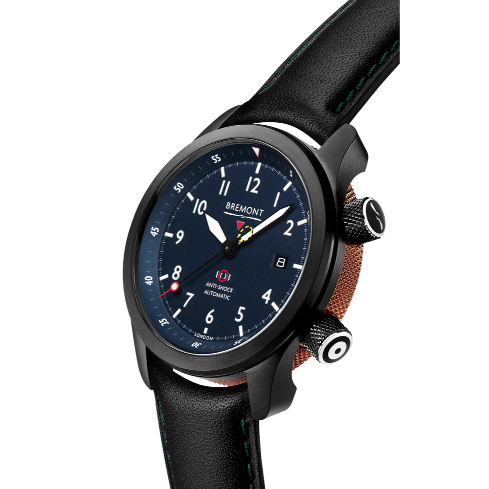 Bremont Watch Company Configurator MBII Custom DLC, Blue Dial with Bronze Barrel & Open Case Back