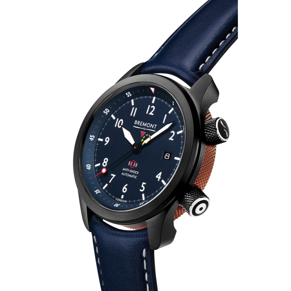 Bremont Watch Company Configurator MBII Custom DLC, Blue Dial with Bronze Barrel & Open Case Back