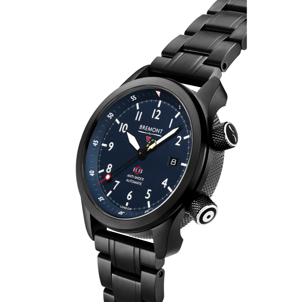 Bremont Watch Company Configurator MBII Custom DLC, Blue Dial with Titanium Barrel & Closed Case Back