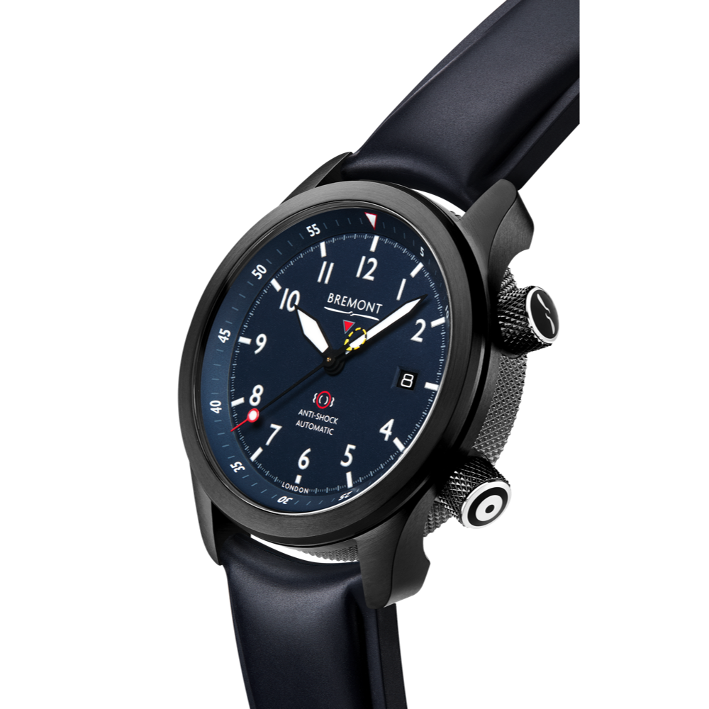 Bremont Watch Company Configurator MBII Custom DLC, Blue Dial with Titanium Barrel & Closed Case Back