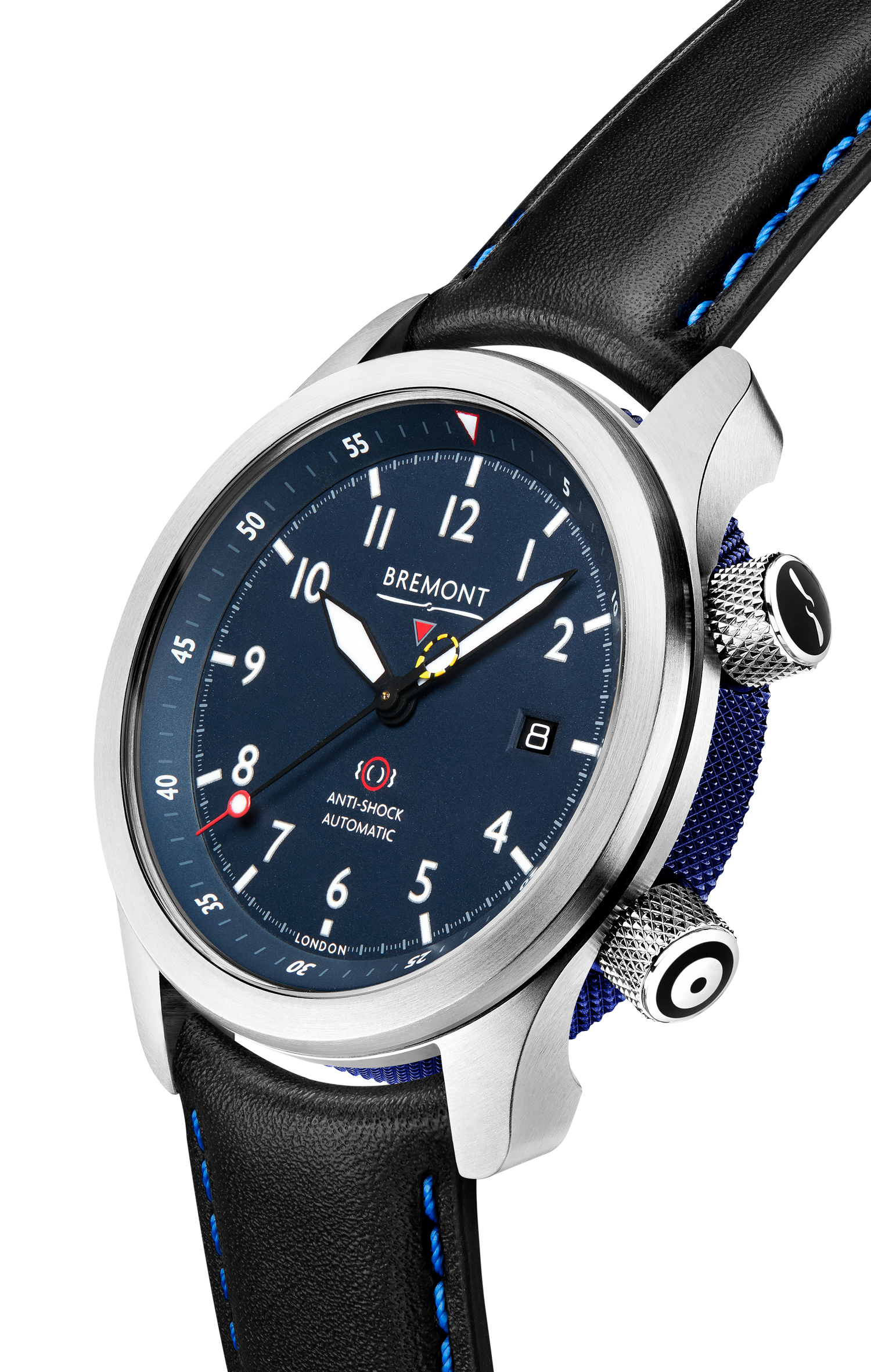 Bremont Watch Company Configurator MBII Custom Stainless Steel, Blue Dial with Dark Blue Barrel & Closed Case Back