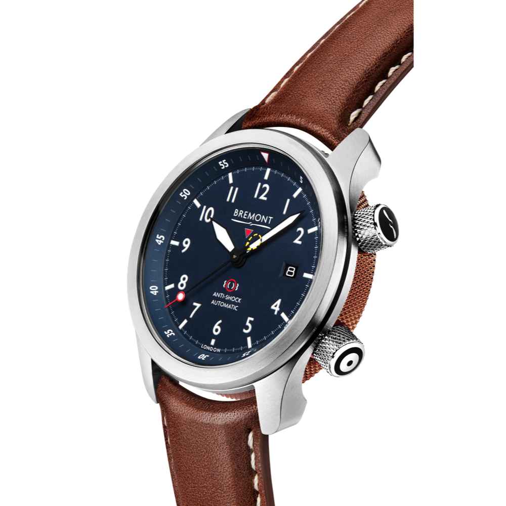 Bremont Watch Company Configurator MBII Custom Stainless Steel, Blue Dial with Green Barrel & Closed Case Back