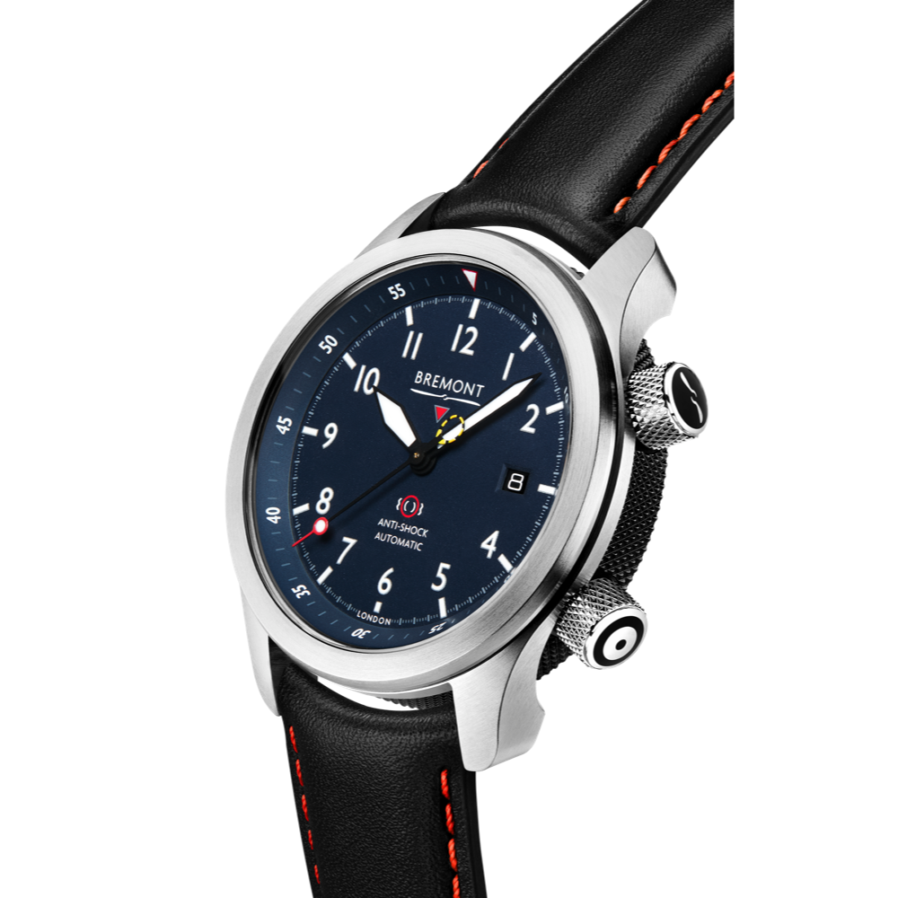 Bremont Watch Company Configurator MBII Custom Stainless Steel, Blue Dial with Jet Barrel & Open Case Back