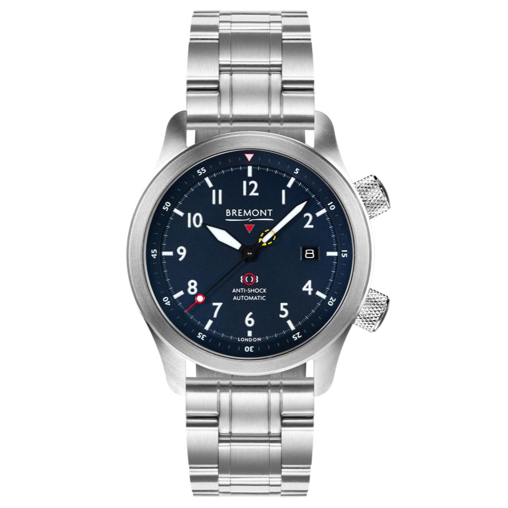 Bremont Watch Company Configurator Stainless Steel / Regular / Deployment Clasp MBII Custom Stainless Steel, Blue Dial with Jet Barrel & Closed Case Back