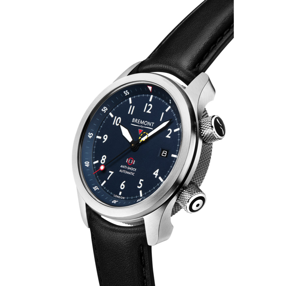 Bremont Watch Company Configurator MBII Custom Stainless Steel, Blue Dial with Titanium Barrel & Closed Case Back