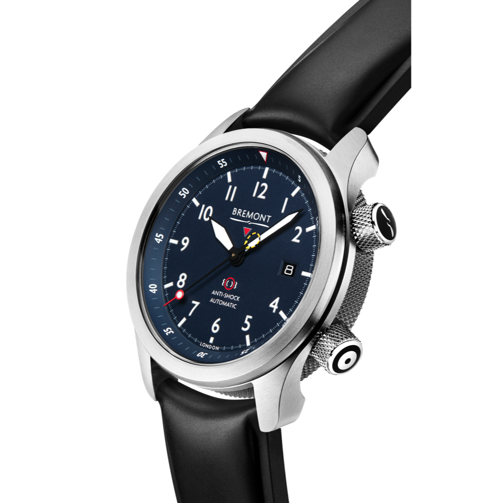 Bremont Watch Company Configurator MBII Custom Stainless Steel, Blue Dial with Titanium Barrel & Closed Case Back