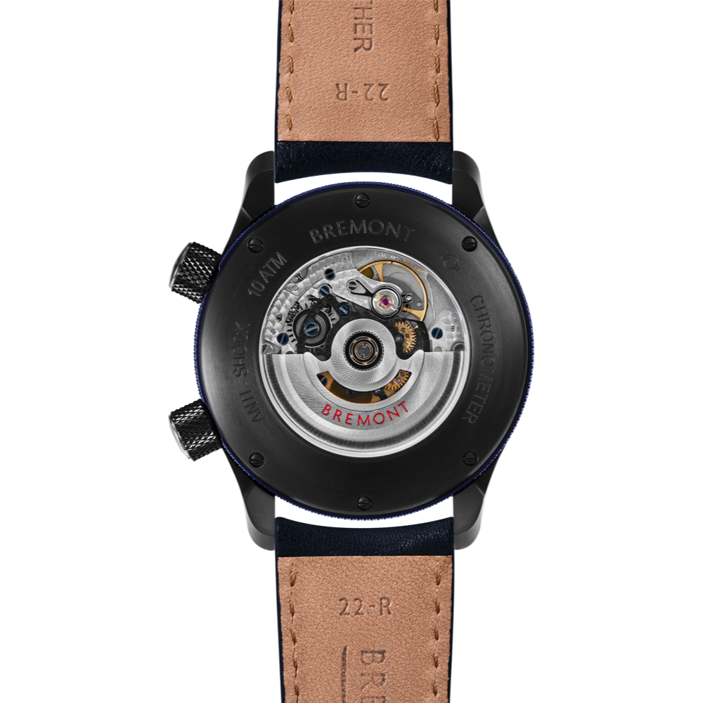 Bremont Watch Company Configurator MBII Custom DLC, White Dial with Blue Barrel & Open Case Back