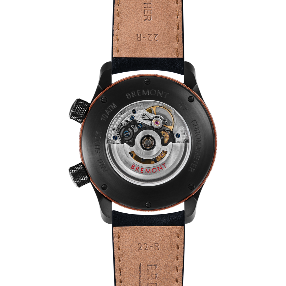 Bremont Watch Company Configurator MBII Custom DLC, Blue Dial with Bronze Barrel & Open Case Back