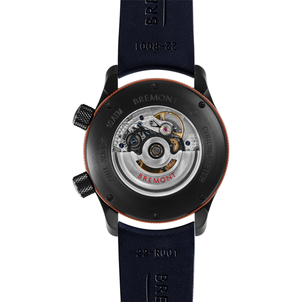 Bremont Watch Company Configurator MBII Custom DLC, Blue Dial with Bronze Barrel & Open Case Back