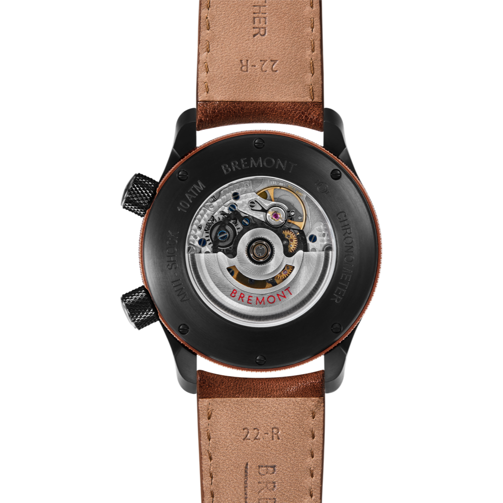 Bremont Watch Company Configurator MBII Custom DLC, Blue Dial with Bronze Barrel & Open Case Back