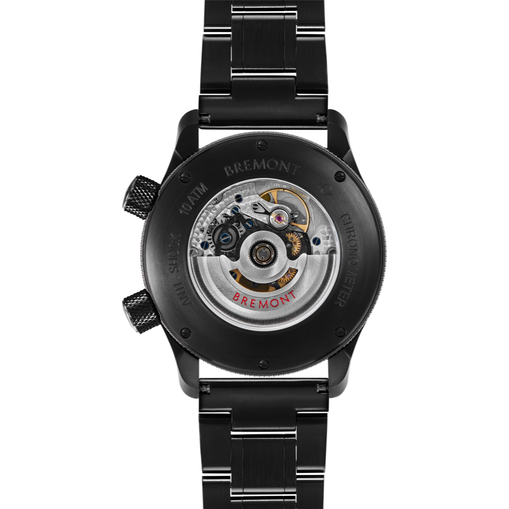 Bremont Watch Company Configurator MBII Custom DLC, Black Dial with Titanium Barrel & Open Case Back