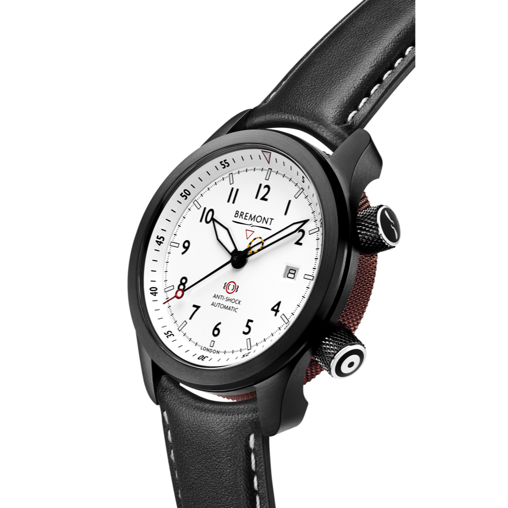 Bremont Watch Company Configurator MBII Custom DLC, White Dial with Anthracite Barrel & Open Case Back