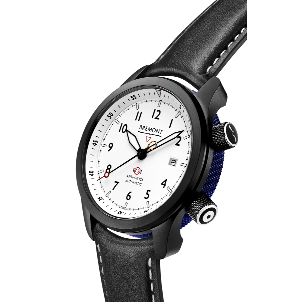 Bremont Watch Company Configurator MBII Custom DLC, White Dial with Blue Barrel & Open Case Back