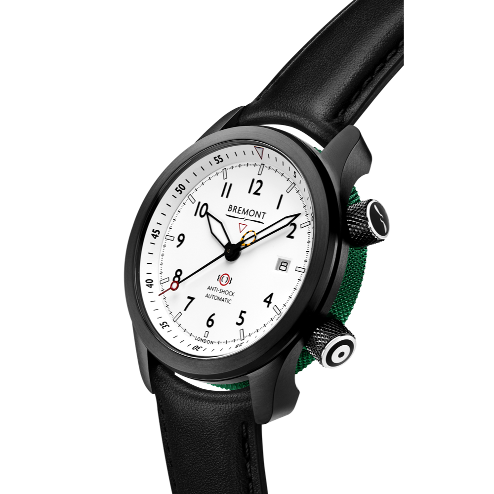 Bremont Watch Company Configurator MBII Custom DLC, White Dial with Green Barrel & Closed Case Back