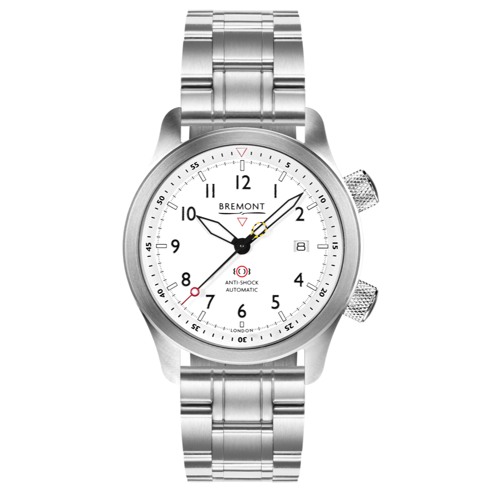 Bremont Watch Company Configurator Stainless Steel / Regular / Deployment Clasp MBII Custom Stainless Steel, White Dial with Blue Barrel & Open Case Back